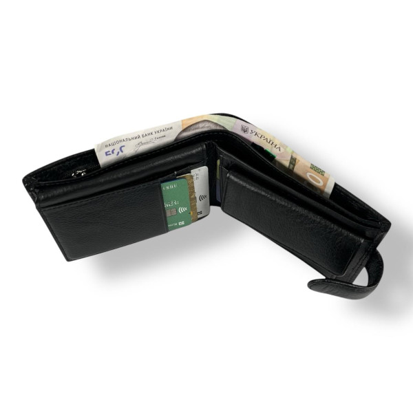Стильный кожаный кошелек из натуральной кожи черного цвета, мужской Стильный кожаный кошелек из натуральной кожи черного цвета, мужской