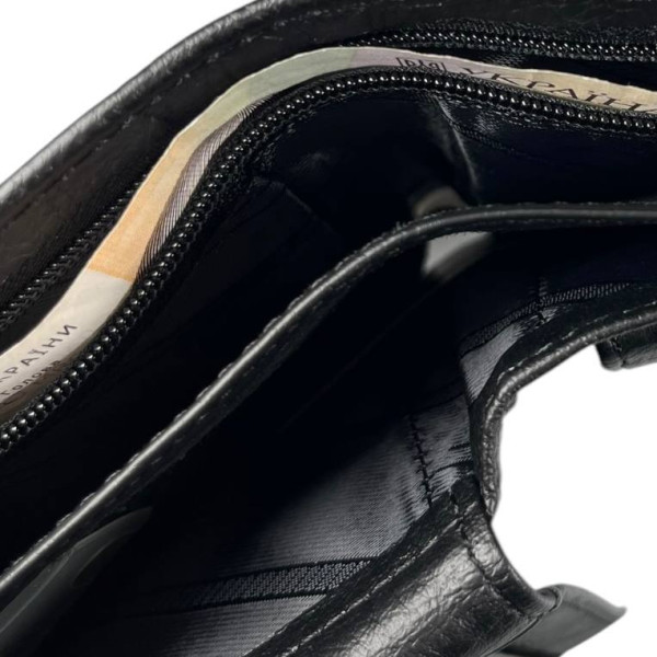 Стильный кожаный кошелек из натуральной кожи черного цвета, мужской Стильный кожаный кошелек из натуральной кожи черного цвета, мужской