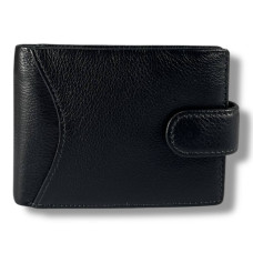 Стильный и вместительный мужской кошелек из натуральной кожи, черный