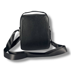 Мужская кожаная сумка через плечо, черная, стильная и вместительная