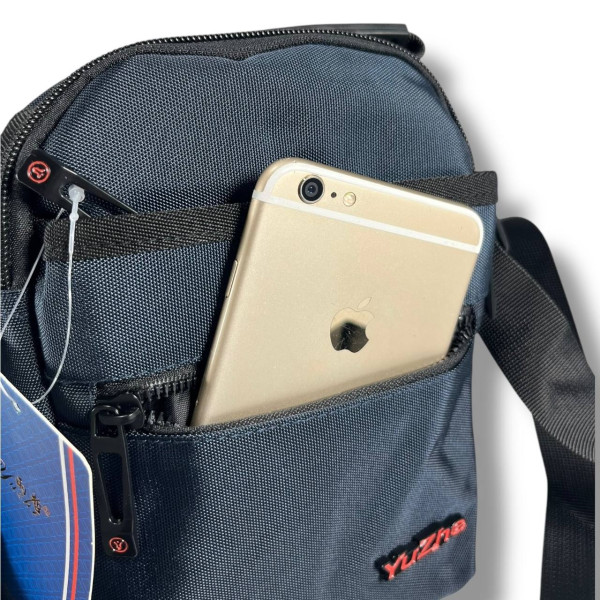 Стильная сумка через плечо, синяя, компактная и удобная Стильная сумка через плечо, синяя, компактная и удобная