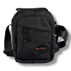 Мужская текстильная сумка через плечо, черная