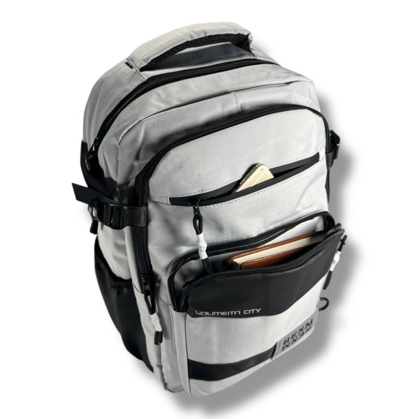 Стильний і практичний шкільний рюкзак, світло-сірий, водонепроникий, на 2 відділення Стильний і практичний шкільний рюкзак, світло-сірий, водонепроникий, на 2 відділення