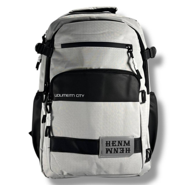 Стильний і практичний шкільний рюкзак, світло-сірий, водонепроникий, на 2 відділення