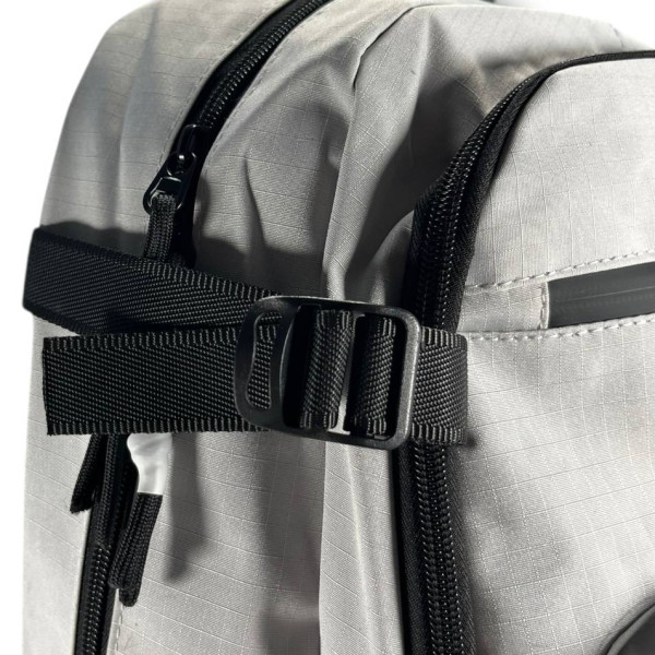 Стильний і практичний шкільний рюкзак, світло-сірий, водонепроникий, на 2 відділення Стильний і практичний шкільний рюкзак, світло-сірий, водонепроникий, на 2 відділення