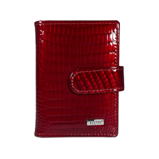 Визитница из лакированной искусственной кожи, красного цвета.