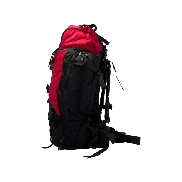 Туристический рюкзак с анатомической спинкой, на 80 л, черный с красным Туристический рюкзак с анатомической спинкой, на 80 л, черный с красным