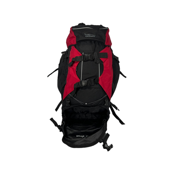 Туристический рюкзак с анатомической спинкой, на 80 л, черный с красным Туристический рюкзак с анатомической спинкой, на 80 л, черный с красным
