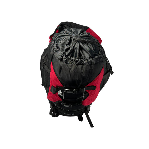Туристический рюкзак с анатомической спинкой, на 80 л, черный с красным Туристический рюкзак с анатомической спинкой, на 80 л, черный с красным