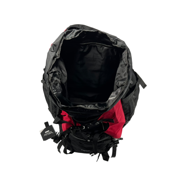 Туристический рюкзак с анатомической спинкой, на 80 л, черный с красным Туристический рюкзак с анатомической спинкой, на 80 л, черный с красным