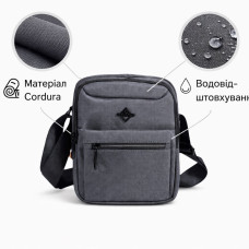 Сумка через плече Gorangd, сіра Cordura, 5 відділень, регульований ремінь, 4 л
