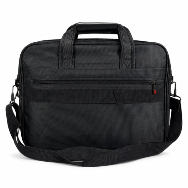 Сумка для ноутбука Leather B1078 чорна з CORDURA з кріпленням на валізу