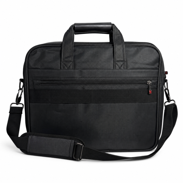 Сумка для ноутбука Leather RL1058 чорна з CORDURA з кріпленням на валізу