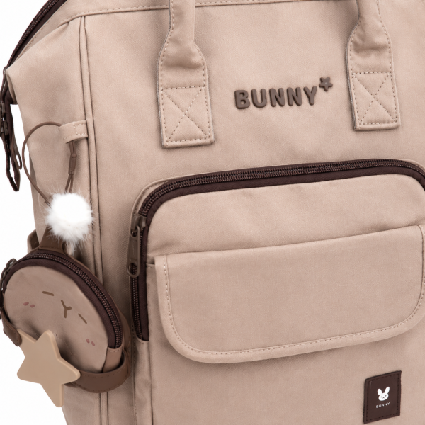 Шкільний рюкзак Bunny для дівчинки бежевий з відділенням для ноутбука