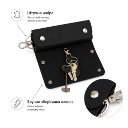Ключниця BagWay зі штучної шкіри чорна 15×12 см