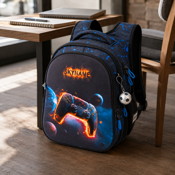 Шкільний рюкзак SkyName R1-090 для хлопчика голубий з ортопедичною спинкою
