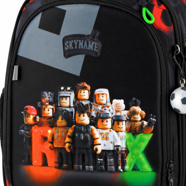 Шкільний рюкзак SkyName для хлопчика з ортопедичною спинкою, чорний, Roblox