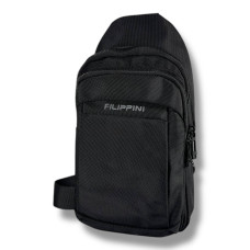 Практичная и стильная мужская сумка через плечо, текстильная, чорна