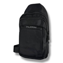 Практична та стильна чоловіча сумка через плече, текстильна, чорна