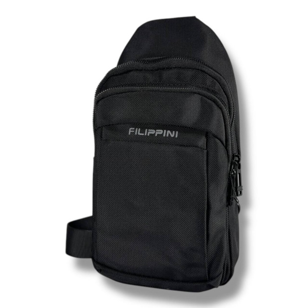 Практичная и стильная мужская сумка через плечо, текстильная, чорна