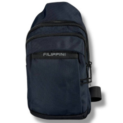 Практична та стильна чоловіча сумка через плече, текстильна, синя