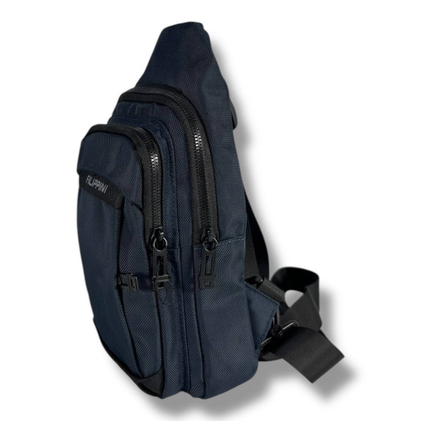 Практичная и стильная мужская сумка через плечо, текстильная, синяя.