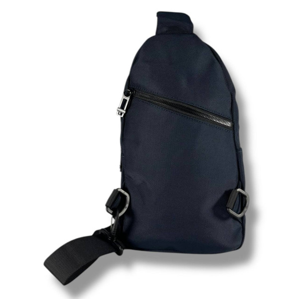 Практичная и стильная мужская сумка через плечо, текстильная, синяя.