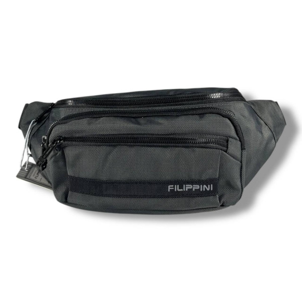 Мужская поясная сумка-бананка, сіра, на 2 отделения Мужская поясная сумка-бананка, сіра, на 2 отделения