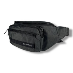 Мужская поясная сумка-бананка, сіра, на 2 отделения Мужская поясная сумка-бананка, сіра, на 2 отделения