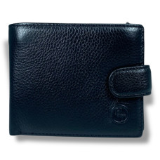 Компактний чоловічий гаманець з натуральної шкіри чорного кольору