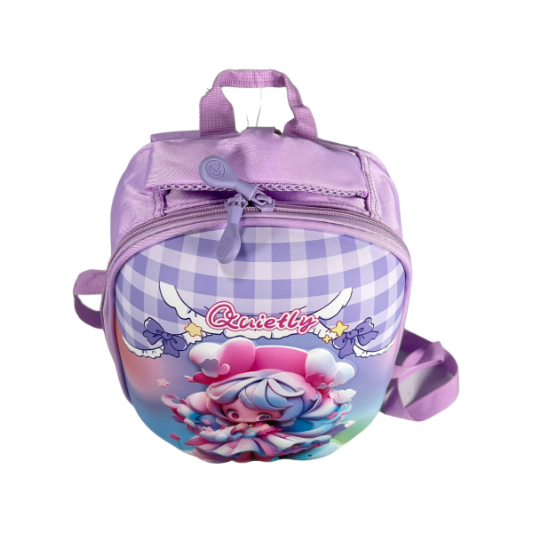 Дитячий рюкзак з батьківським повідком, фіолетовий малюнок аніме