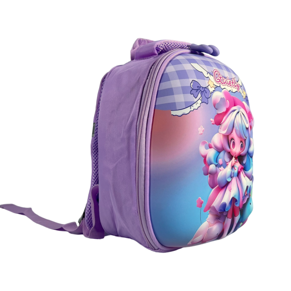 Дитячий рюкзак з батьківським повідком, фіолетовий малюнок аніме