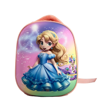 Детский рюкзак с родительским поводком, розовый рисунок принцесса