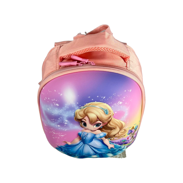 Детский рюкзак с родительским поводком, розовый рисунок принцесса