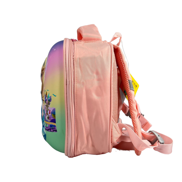 Детский рюкзак с родительским поводком, розовый рисунок принцесса