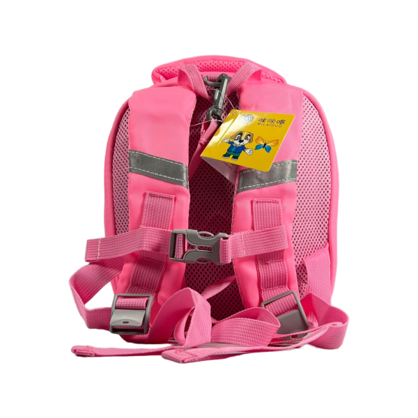 Детский рюкзак с родительским поводком, розового цвета.