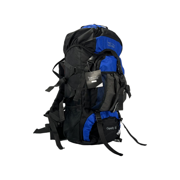 Туристичний рюкзак з анатомічною спинкою, 60 л,чорний з синім Туристичний рюкзак з анатомічною спинкою, 60 л,чорний з синім