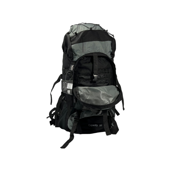 Туристичний рюкзак з анатомічною спинкою, 60 л, чорний з сірим