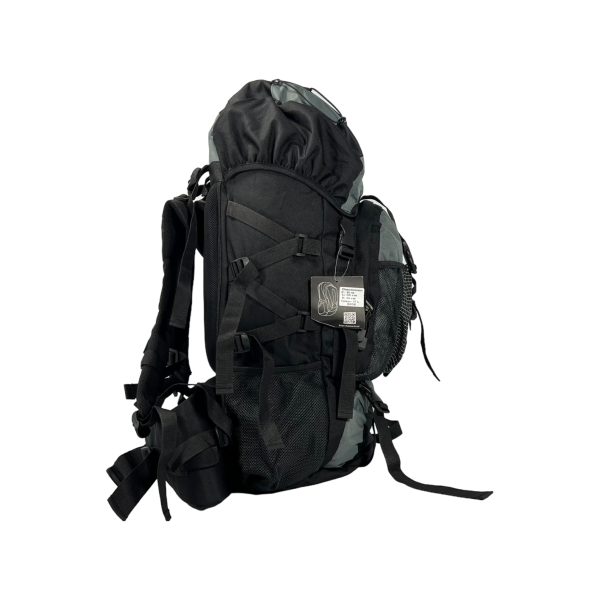 Туристичний рюкзак з анатомічною спинкою, 60 л, чорний з сірим