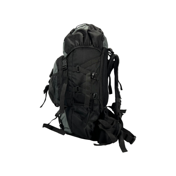 Туристичний рюкзак з анатомічною спинкою, 60 л, чорний з сірим