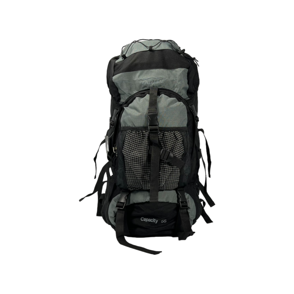 Туристичний рюкзак з анатомічною спинкою, 60 л, чорний з сірим