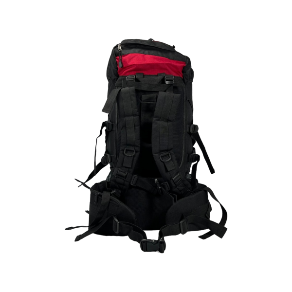 Туристичний рюкзак з анатомічною спинкою, 60 л, чорний з червоним