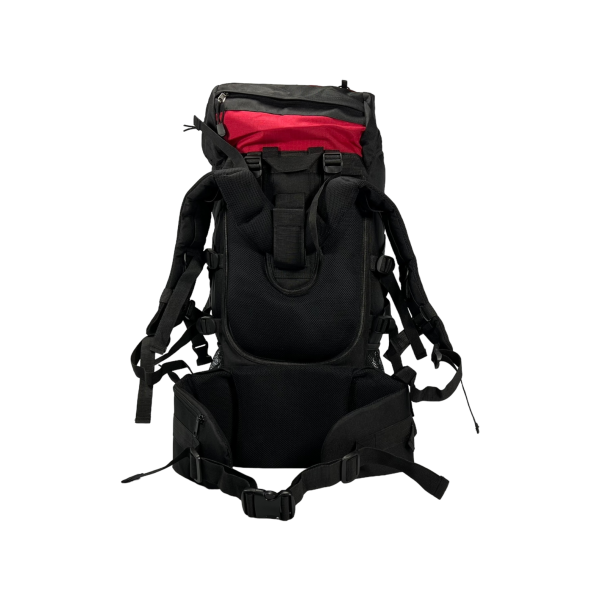 Туристичний рюкзак з анатомічною спинкою, 60 л, чорний з червоним