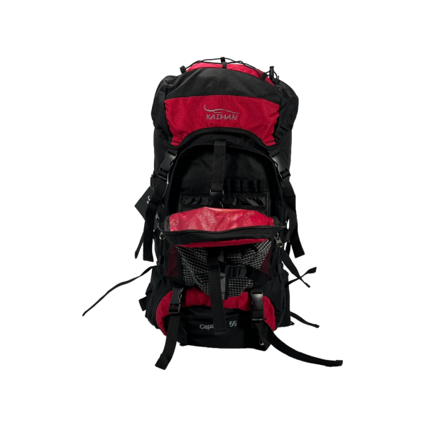 Туристичний рюкзак з анатомічною спинкою, 60 л, чорний з червоним