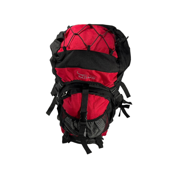 Туристичний рюкзак з анатомічною спинкою, 60 л, чорний з червоним