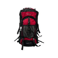 Туристичний рюкзак з анатомічною спинкою, 60 л, чорний з червоним