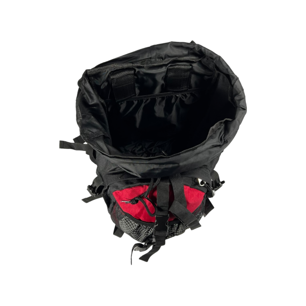 Туристичний рюкзак з анатомічною спинкою, 60 л, чорний з червоним