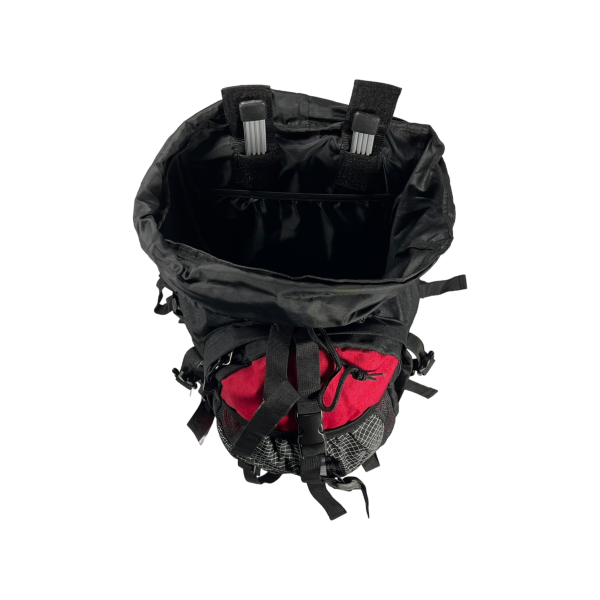 Туристичний рюкзак з анатомічною спинкою, 60 л, чорний з червоним