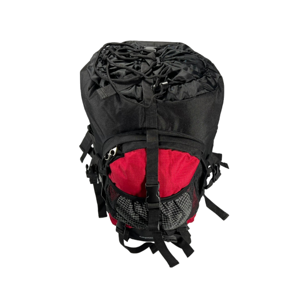 Туристичний рюкзак з анатомічною спинкою, 60 л, чорний з червоним