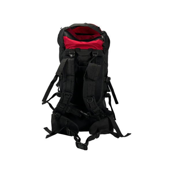 Туристичний рюкзак з анатомічною спинкою, 60 л, чорний з червоним